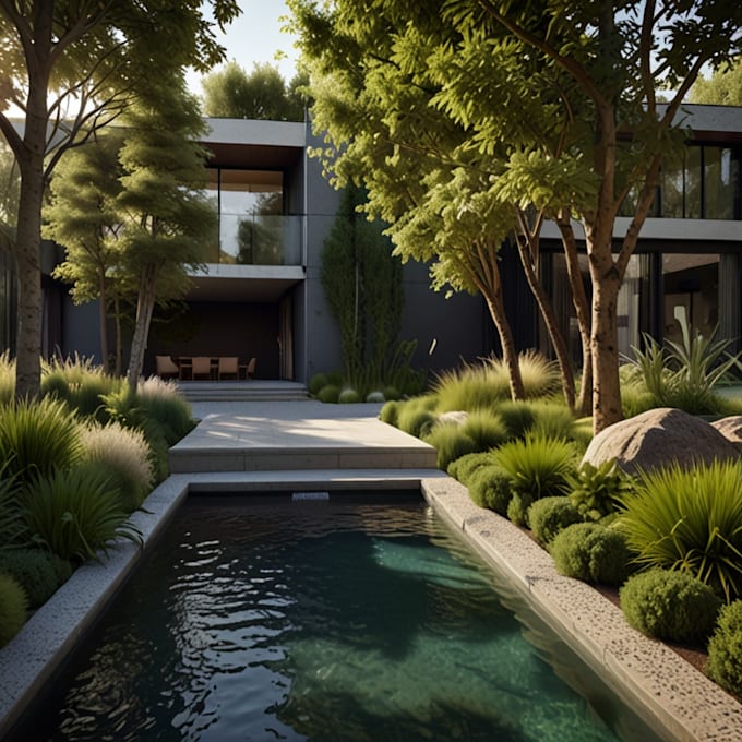 Gig Preview - Design your garden, backyard,terrace,realistic landscape