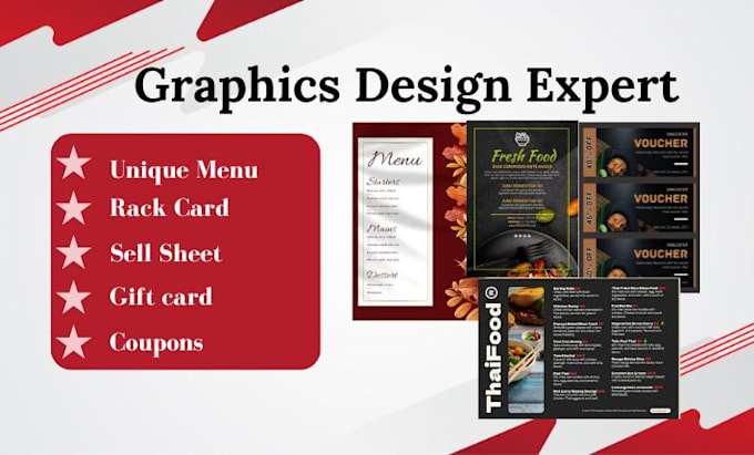 Bestseller - design unique menu, rack card, sell sheet, podcast cover, kiosk design