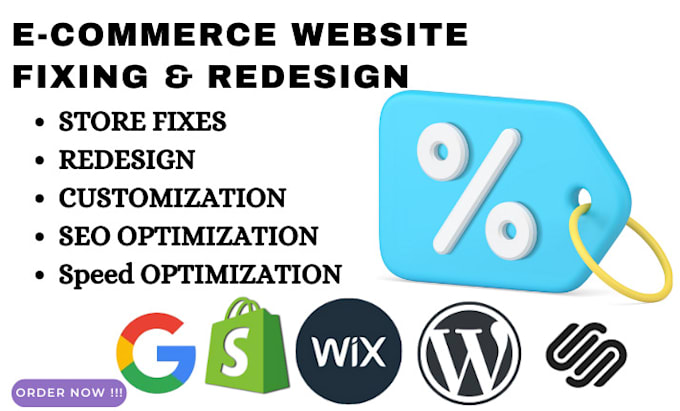 Gig Preview - Fix or redesign ecommerce store online webshop woocommerce, wix, shopify, square