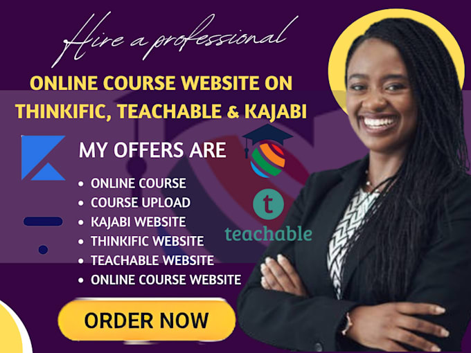 Gig Preview - Do online course website, sales pages, kajabi website, podia, thinkific website