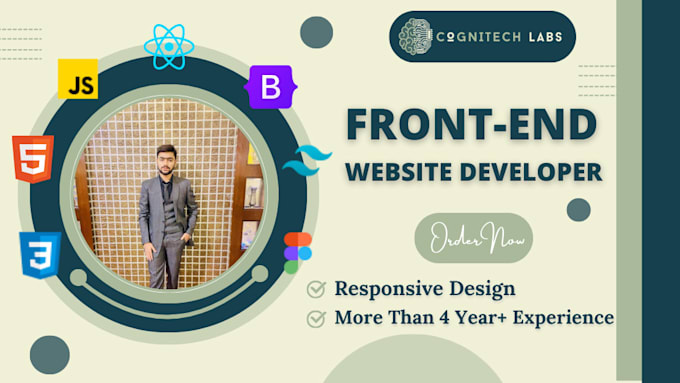 Gig Preview - Be your front end developer using HTML, CSS, jquery, and react js