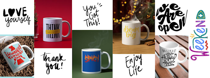 Gig Preview - Custom  trendy typography mug coffee mug  cup designs