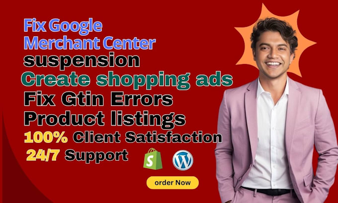 Gig Preview - Fix google merchant center, gmc suspension and misrepresentation of shopping ads