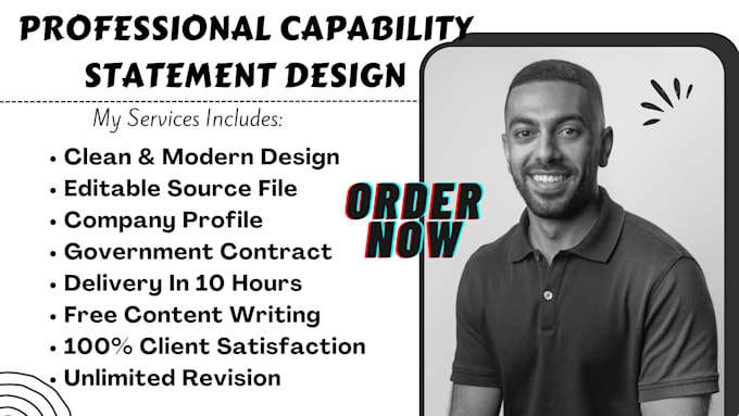 Bestseller - design a professional federal government capability statement in 10 hrs