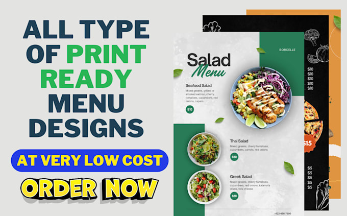 Gig Preview - Design restaurant menu card, buisness menu, flyer, printable and digital menus