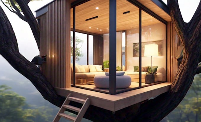 Bestseller - do cozy tree house, hut design, relaxation house, with 3d modelling