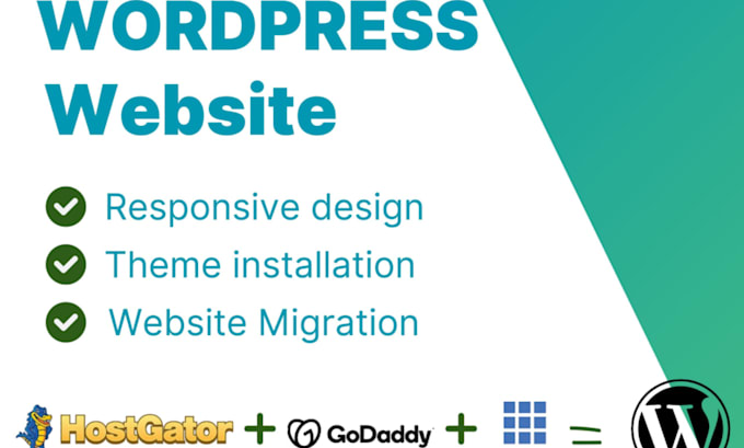 Gig Preview - Build modern wordpress website on godaddy bluehost hostinger hostgator dreamhost