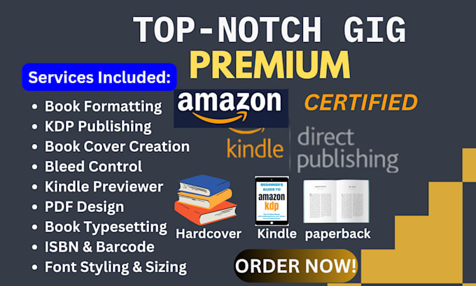 Gig Preview - Ebook formatting for amazon kdp publishing kindle formatting book publishing