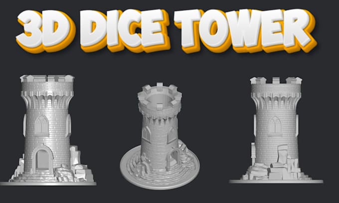 Gig Preview - Sculpt 3d dnd castle dice tower stl miniature dragon fantasy stl for 3d printing