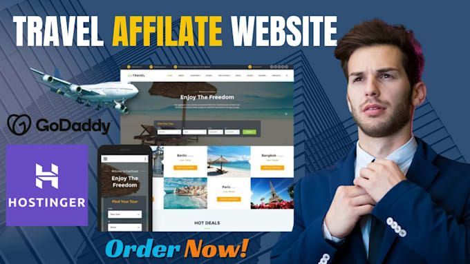 Bestseller - build automated travel affliate marketing website to make money bluhost, godaddy