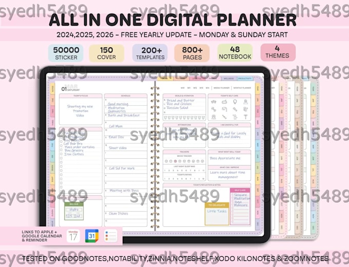 Bestseller - send you a digital yearly planner