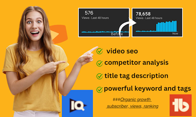 Gig Preview - Do youtube video SEO to rank and grow channel organically