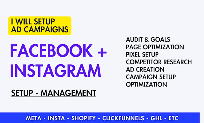 Gig Preview - Setup effective facebook and instagram campaigns