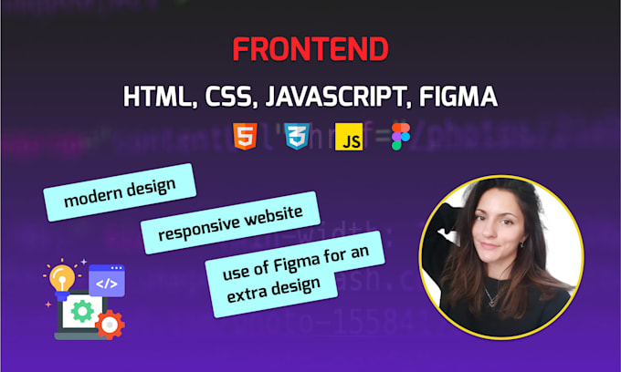 Gig Preview - Create a website using, HTML, CSS, javascript, figma