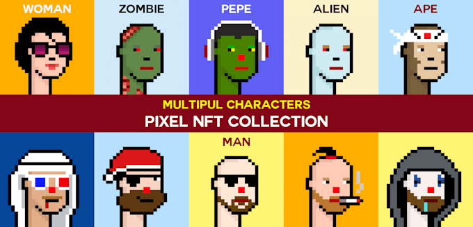 Gig Preview - Create unique pixel art characters for nft collection