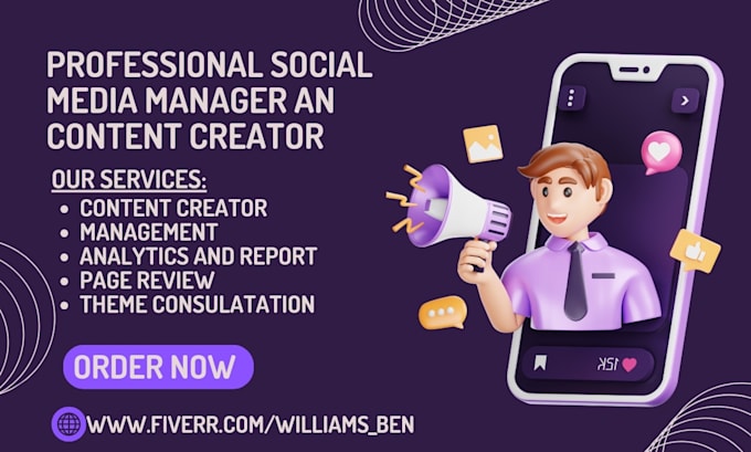 Gig Preview - Be your expert social media marketing manager and engaging content creator