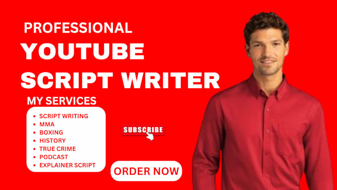 Gig Preview - Write youtube script, video script, documentary, podcast ,ufc, script writing