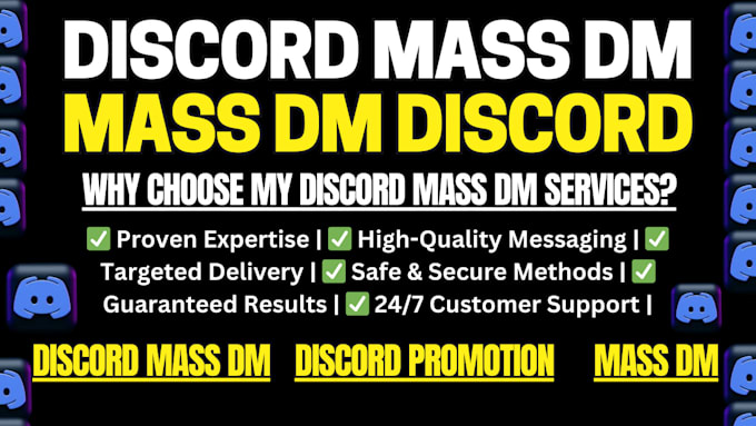 Gig Preview - Discord mass dm, professional discord mass dm,   discord promotion, advertising