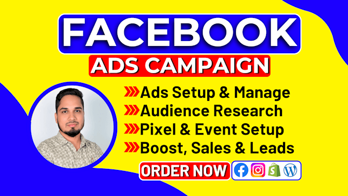 Gig Preview - Setup and manage facebook ads campaign, meta fb ads, fb advertising, marketing