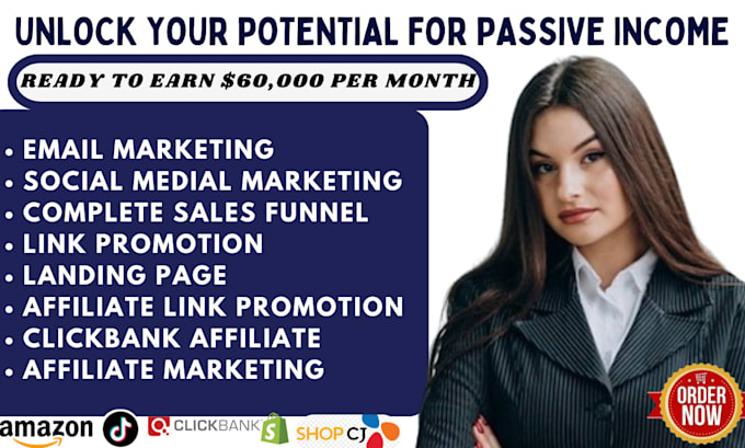 Gig Preview - Promote clickbank affiliate link promotion affiliate marketing sales funnel