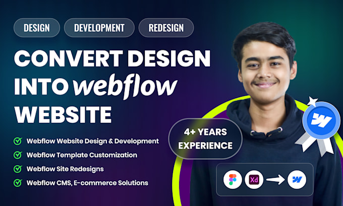 Bestseller - design and develop responsive webflow websites or convert figma to webflow