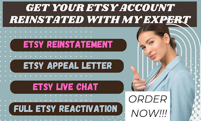 Gig Preview - Reinstate any type of esty suspension reopen esty account via appeal letter