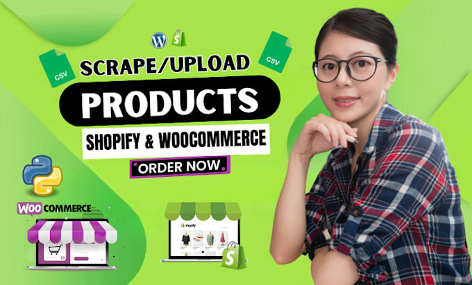 Gig Preview - Do shopify and woocommerce product scraping and import products to your store