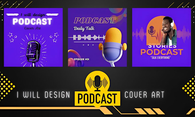 Gig Preview - Make modern minimalist podcast cover art , podcast logo and any graphic design