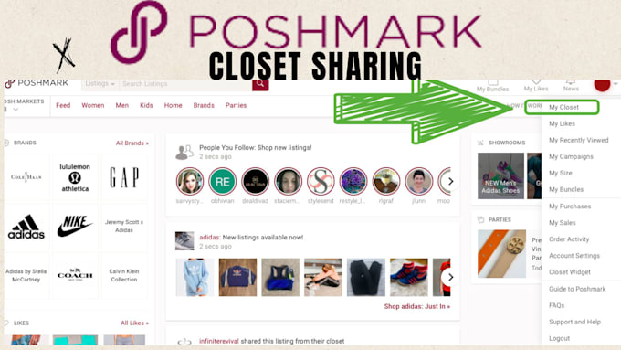 Gig Preview - Share  poshmark closet all day everyday