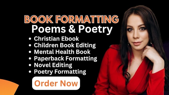 Gig Preview - Design and format poetry book poetry book cover, poetry illustration, amazon kdp