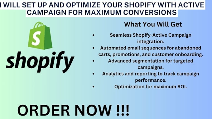 Bestseller - set up and optimize your shopify with active campaign for maximum conversions