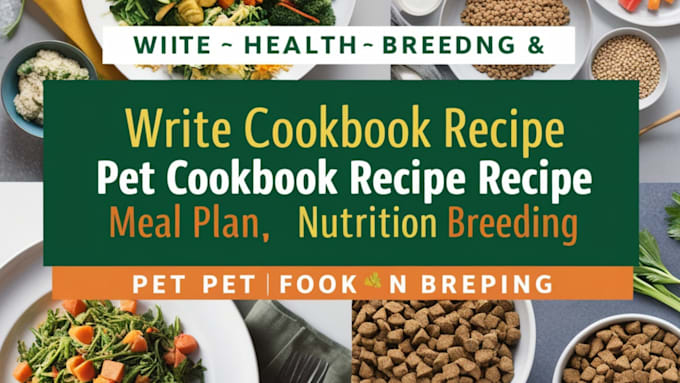 Gig Preview - Write  cookbook recipe, pet cookbook recipe, meal plan, nutrition breeding