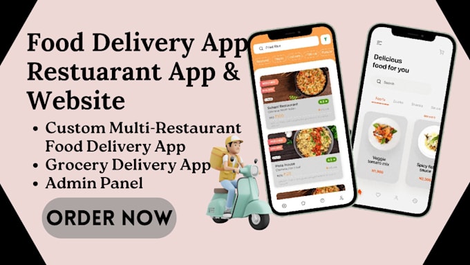 Gig Preview - Develop multi restaurant food delivery app like uber eat, grocery delivery app