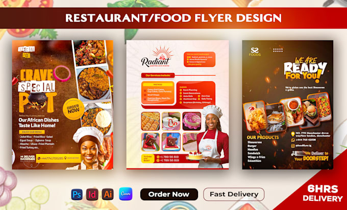 Gig Preview - Design restaurant and food menu, flyer, poster, and brochure