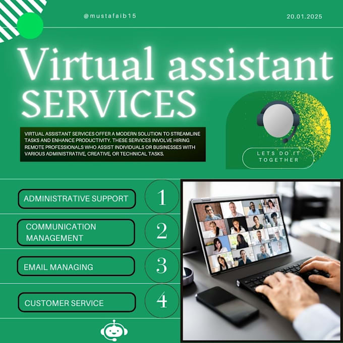 Gig Preview - Be your virtual assistant and business supporter