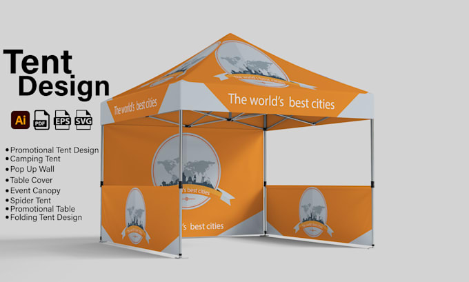 Gig Preview - Design canopy tent, table cover, tent and flag