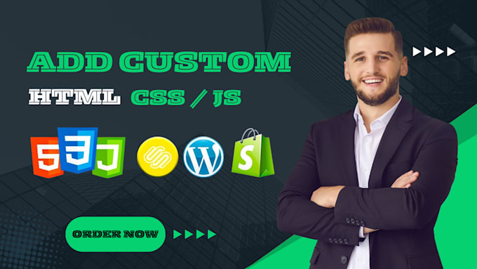 Gig Preview - Add custom HTML, CSS, and js code to shopify, squarespace, and wordpress website