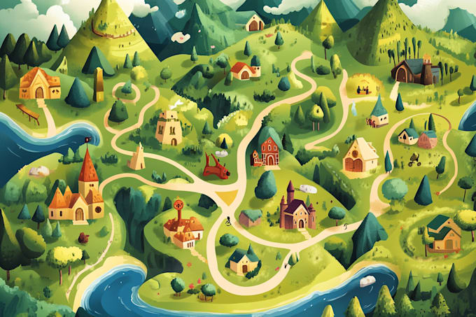 Gig Preview - Draw beautiful map in vector illustration