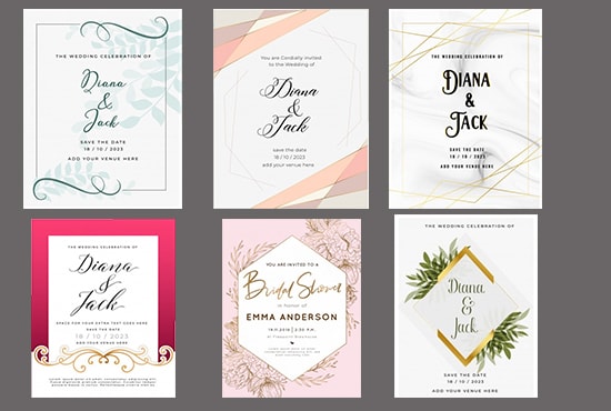 Gig Preview - Design the best wedding, bridal shower invitation