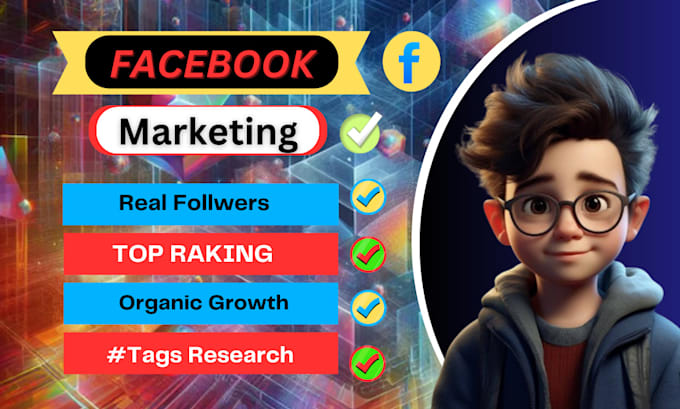 Gig Preview - Do facbooke marketing and management organic and real followers increase