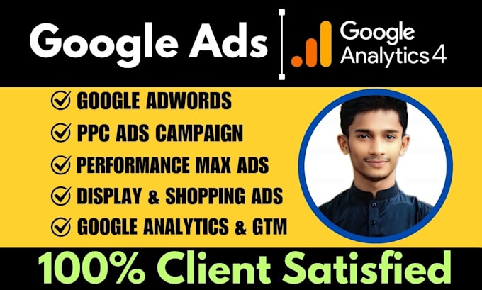 Gig Preview - Setup google adwords ppc search ads and performance max campaign