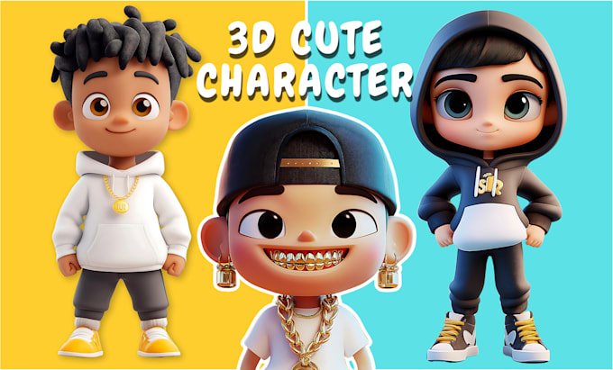 Gig Preview - Create cute 3d character modeling, printing, toy charater model in cartoon style