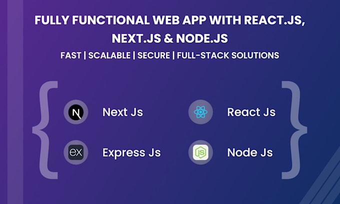 Gig Preview - Create web app with reactjs,nextjs,expressjs,nodejs as fullstackdeveloper