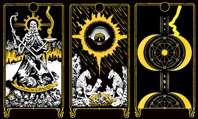 Gig Preview - Design custom card game art trading, tarot cards, zodiac card game oracle cards