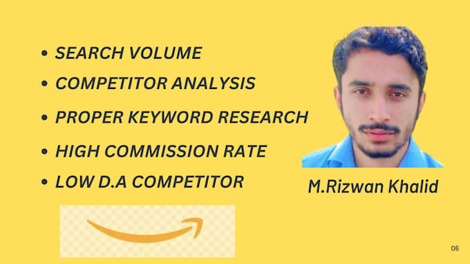 Gig Preview - Do amazon affiliate niche and proper keyword research