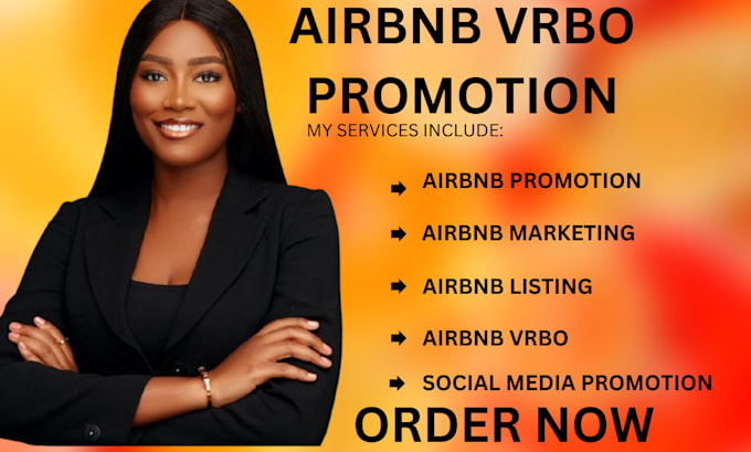 Gig Preview - Do airbnb promotion, airbnb marketing, airbnb listings, vrbo