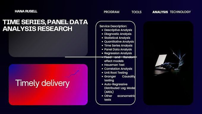 Gig Preview - Do time series, panel data analysis for research