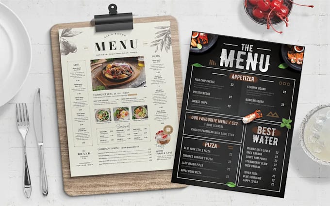 Gig Preview - Design a restaurant menu, food flyer, and digital menu board design