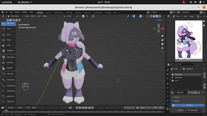 Gig Preview - Custom vrchat avatar vrc character furry avatar vroid model 3d model live2d