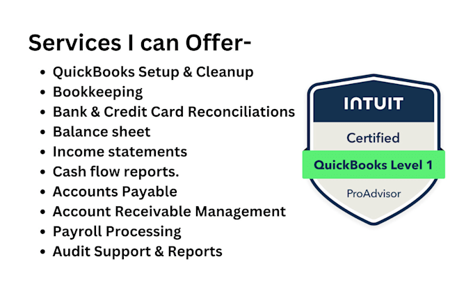 Gig Preview - Do professional quickbooks bookkeeping services